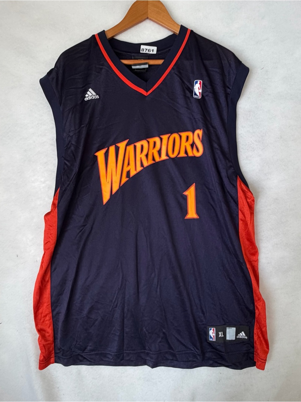 Vintage Golden State Warriors Basketball Jersey Blue Stephen Jackson Adidas L